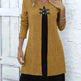 Contrast Color Buckled Round Neck Fashion Winter Sweater Dress - EX-STOCK CANADA