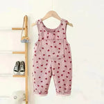 Fashion Girls Heart Printing Corduroy Overalls Baby girl Romper Jumpsuit - EX-STOCK CANADA