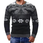 Christmas fawn deer Knit Cashmere sweater for men - EX-STOCK CANADA