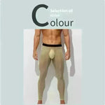 Men's Ultra thin Ice Silk Long John Skinny Flesh Nude Reflective Slim Leggings - EX-STOCK CANADA