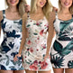 High Waist Women Dresses Spring And Summer Spaghetti Strap Large Flower Print Skirt - EX-STOCK CANADA