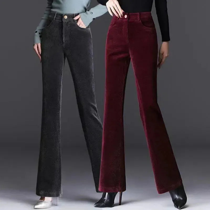 Pantaloni di bootcut di alta qualità vellutoy pantaloni svasati da donna