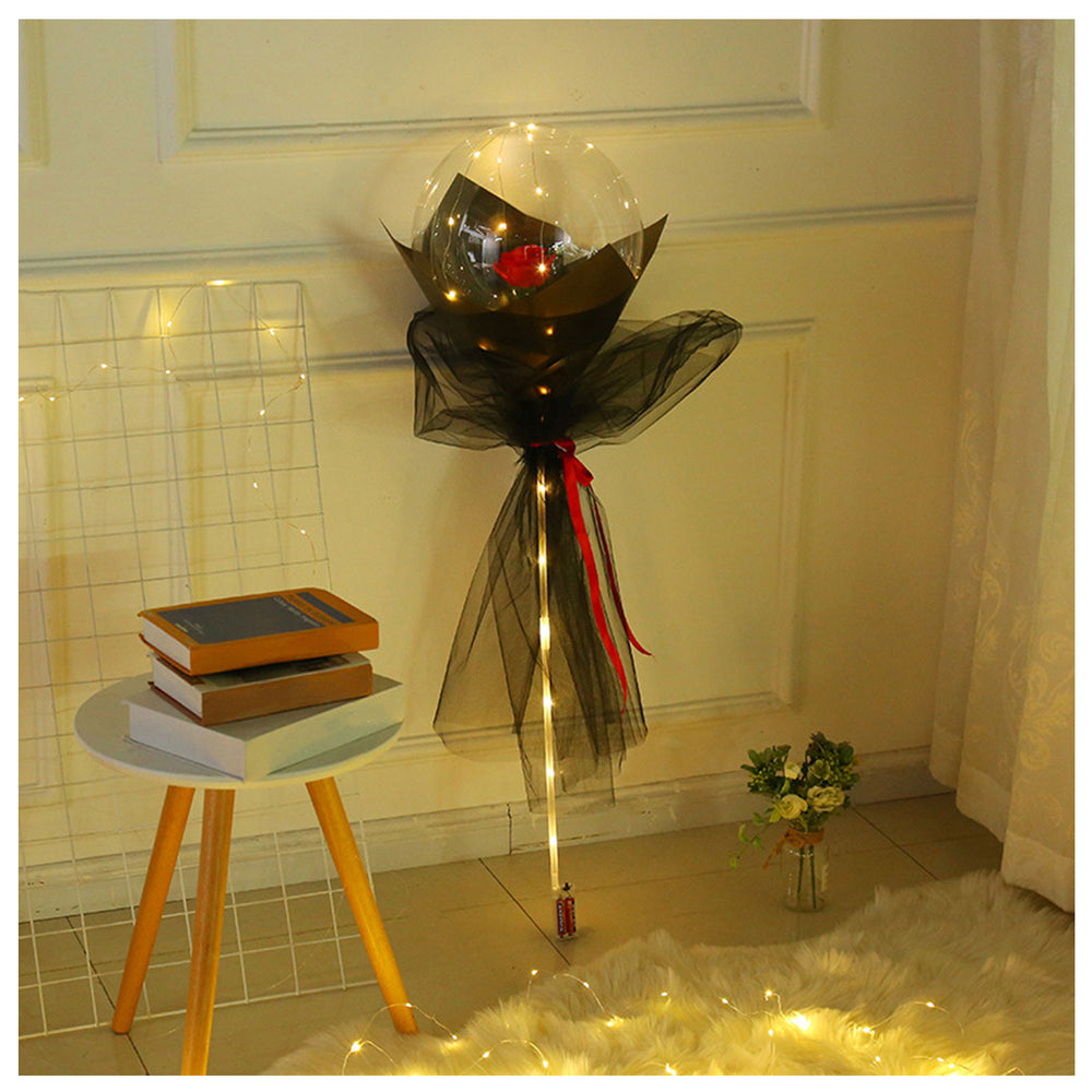 LED Luminous Balloon Rose Bouquet Transparent Bobo Ball Rose EX-STOCK Canada 