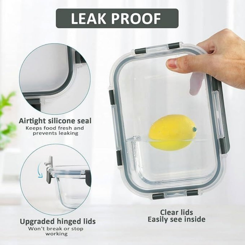 Glass Food Storage Containers With Lids - 5 Airtight Food Storage Containers 