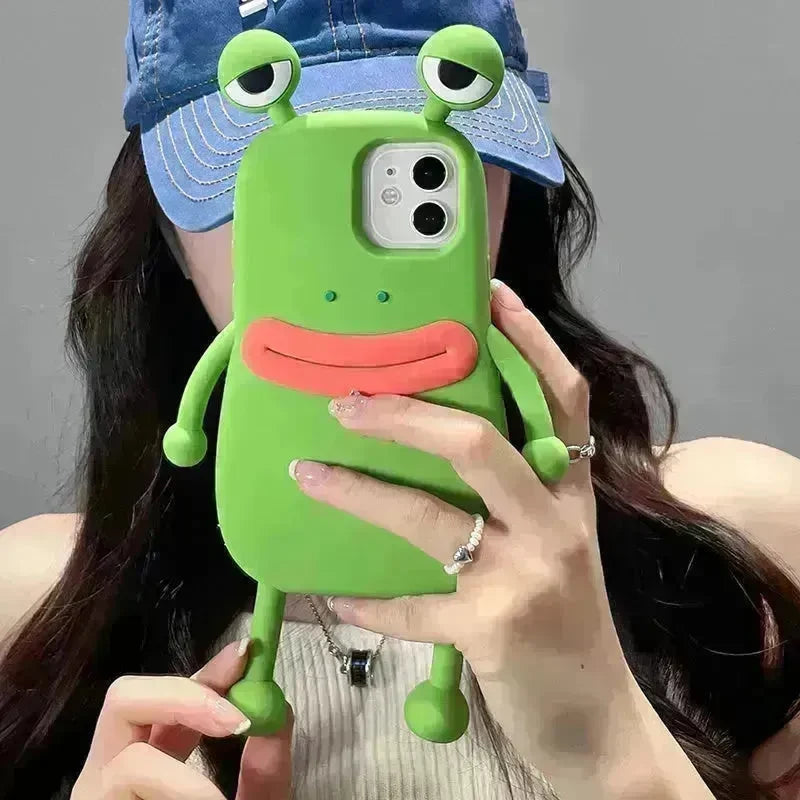 Cute Frog Cartoon Shockproof Bumper Phone Case for Girls - EX-STOCK CANADA