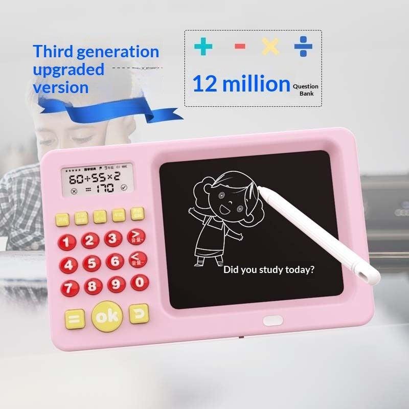 Kids Oral Math Calculator Toy – Addition, Subtraction, Multiplication & Division Training Machine (Blue, Pink, Yellow)