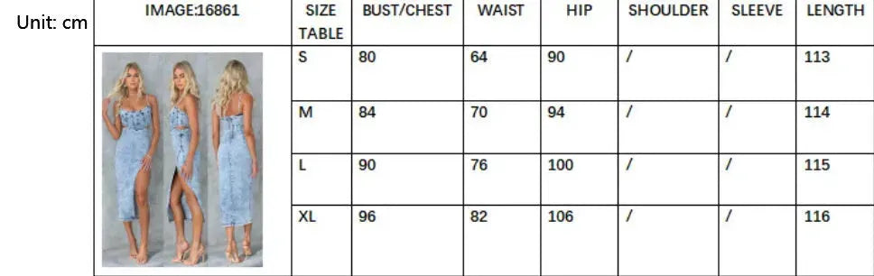 Women's Fashion Personalized Sleeveless Sling Denim Split Midi fitted Dress - EX-STOCK CANADA