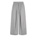 Grey Women's Embroidered Balloon-Leg Sweatpants – Pleated Ultra-Wide Drawstring Pants | Gray, Pink & Gray Green