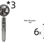 Propeller Driven Shower Head With Stop Button And Cotton Filter Turbocharged High Pressure Handheld Shower Nozzle - EX-STOCK CANADA