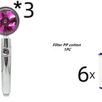 Propeller Driven Shower Head With Stop Button And Cotton Filter Turbocharged High Pressure Handheld Shower Nozzle - EX-STOCK CANADA