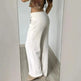 Pure Color Minimal Versatile Sports Style Low Waist Lace-up Draping Mop Straight-leg Trousers - EX-STOCK CANADA
