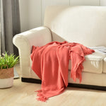Fringed Knitted Small Blanket Napping Blanket Sofa Blanket EX-STOCK Canada 