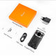 Collection of electronic device components including packaging box, phone, charger, SIM card pin, USB cable, and user manual on a white background.