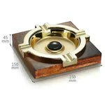 Luxury Wooden Stainless Steel Cigar Ashtray - EX-STOCK CANADA