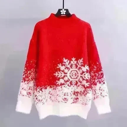 Ugly Christmas Knitted Women's Snowflake Sweater Top - EX-STOCK CANADA