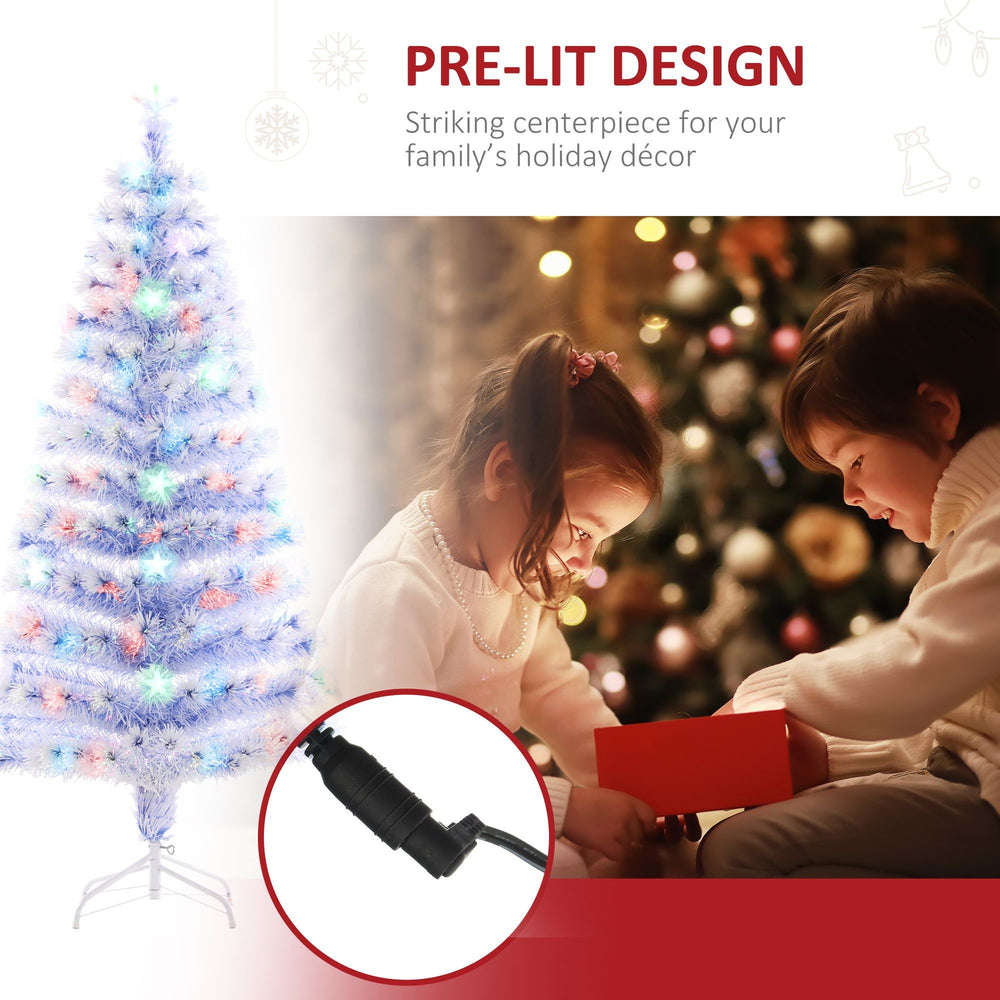 5ft Xmas Tree Pre-Lit LED Optical Fiber Christmas Tree Artificial Seasonal Decoration W Stand Winter Holiday Decor EX-STOCK Canada 