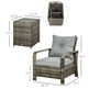 3-teiliges Gartenmöbel-Set, PE-Rattan-Aufbewahrungstisch und Stühle, GrauEX-STOCK Canada 