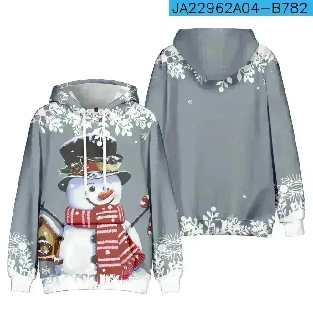 Christmas Snowman Personalized Printed Hoodie Sweatshirts - EX-STOCK CANADA