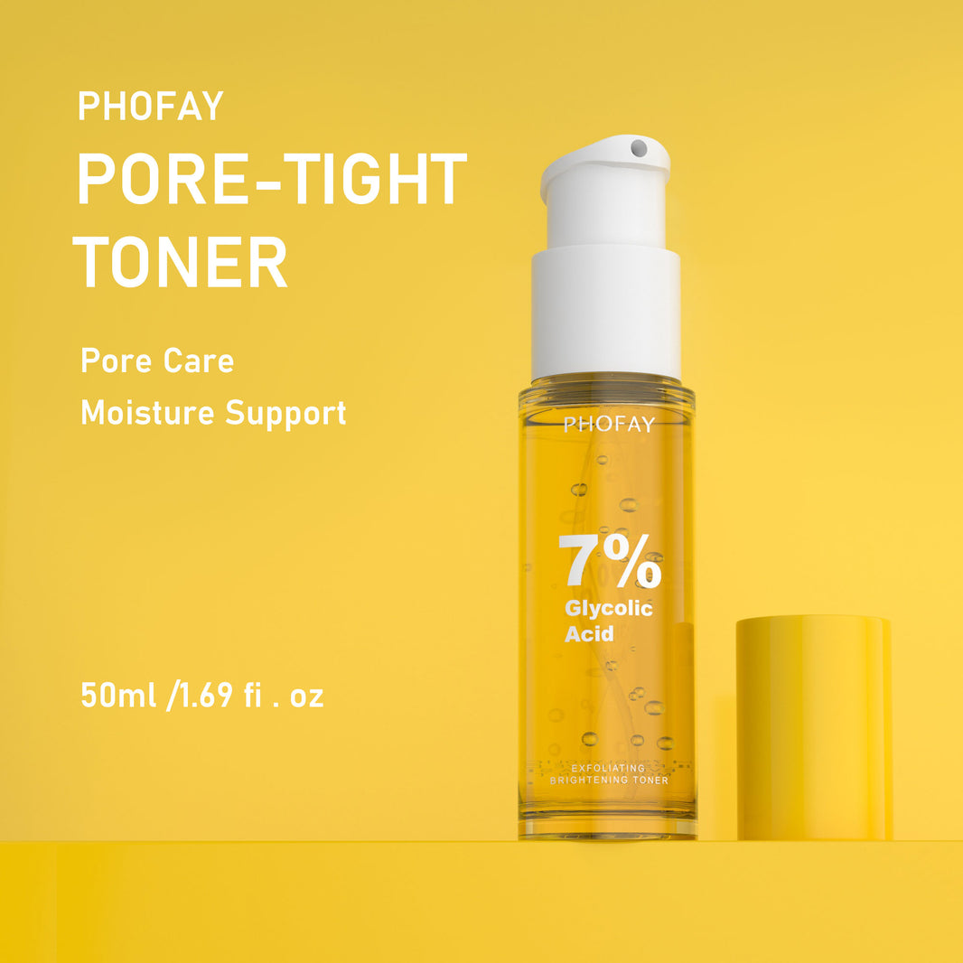 PHOFAY PORE-TIGHT TONER bottle on a yellow background