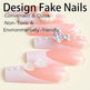 24 pezzi Nail Art Fiore Perla Planet, Unghie Finte Lunghe con Tubo d'Acqua, Unghie Finte con Testa QuadrataEX-STOCK Canada 