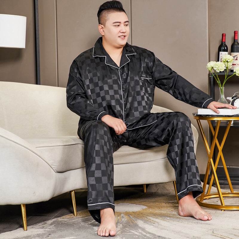 Cut Flower Fat Men's Pajamas Extra Ice Silk EX-STOCK