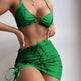 Women's Printed Split Three Piece Swimsuit Bikini - EX-STOCK CANADA