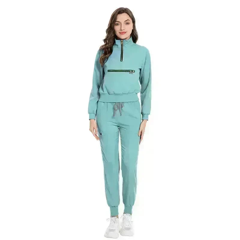 Leisure Jogging Surgical Gown Split Hospital Surgical Gown Stretch Nurse Suit EX-STOCK