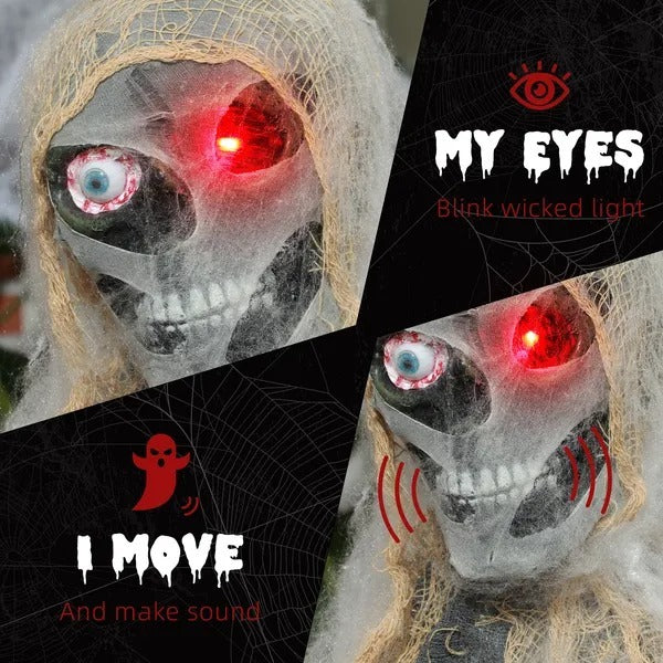 Halloween Animated Mummy With Glowing LED Eyes, Animatronic Halloween Decoration, Battery Operated EX-STOCK Canada 