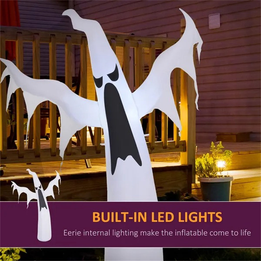 6FT Tall Halloween Inflatable White Ghost, Outdoor Blow Up Yard Decoration With LED Lights For Garden, Lawn, Party, Holiday EX-STOCK Canada 