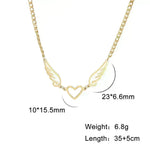 Hollow Heart Angel Wing Necklace - EX-STOCK CANADA
