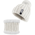 1Set Winter Beanie Hat Scarf Set Women Warm Knitting Skull Cap Neck Warmer For Walking Running Hiking Camping Outdoors Gift EX-STOCK