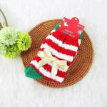 Winter Christmas Stockings Women's Thickened Bow Long Tube Fleece-lined - EX-STOCK CANADA