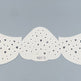 Set of three white mustache-shaped stencils with star patterns on a gray background, labeled '6pcs'.