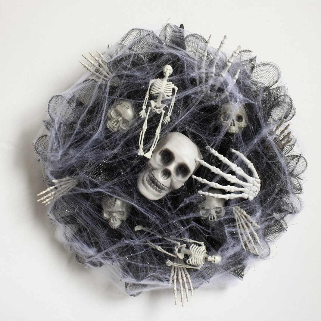 Halloween Black Mesh Skull Garland Party Layout Props EX-STOCK