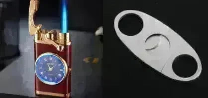 New Lighter With Electric Watch Rocker Arm Automatic Ignition Straight Blue Flame Lighter Creative Real Dial Inflatable Windproof Cigar Lighter Men's Watch Gift - EX-STOCK CANADA