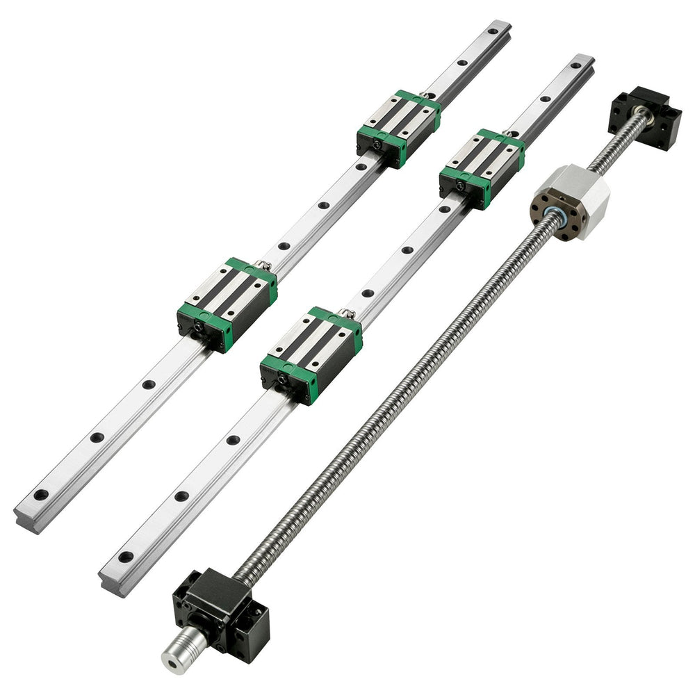 1Pcs RM1605-1000mm Ballscrew With BF12 BK12 Kit, Coupling, Slide Blocks Linear Guide Rail Set For DIY CNC Routers Lathes Mills EX-STOCK
