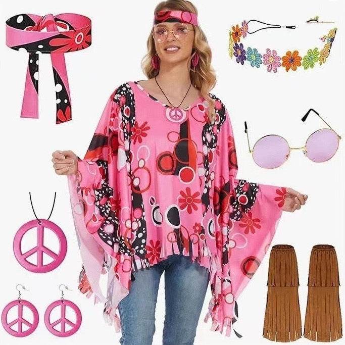 Tie Dye Cloak Costume Halloween Party Clothing Suit EX-STOCK