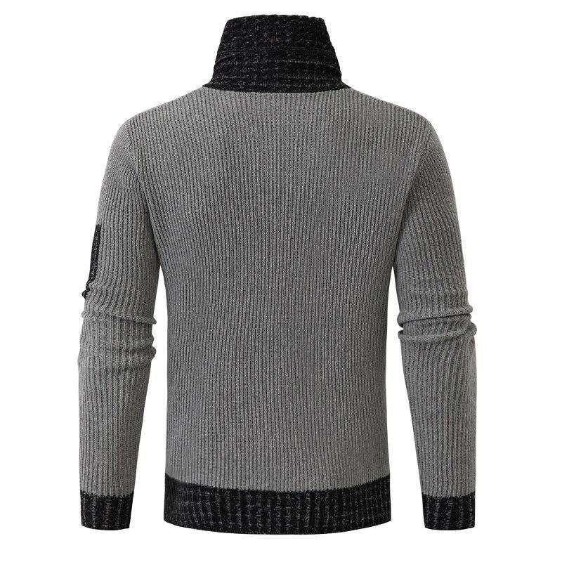 Independent Station Casual Slim Knit Pullover Long-sleeved Scarf Collar Sweater Men's EX-STOCK Canada 