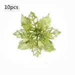 Glitter Artifical Christmas Flowers Christmas Tree Decorations For Home Fake Flowers Xmas Ornaments New Year Decor - EX-STOCK CANADA