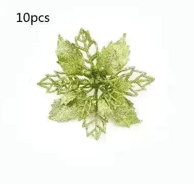 Glitter Artifical Christmas Flowers Christmas Tree Decorations For Home Fake Flowers Xmas Ornaments New Year Decor - EX-STOCK CANADA