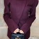 Women's Burgundy Cross Placket Blazer – Elegant Structured Jacket | Regular Fit | Sizes XS–XL