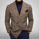 Men's Slim Fit Plaid Double-Breasted Blazer – Business Casual Jacket (2 Colors, S–XXXL)