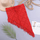 European And American Women's See Through Hollow Knitted tassel fringe Slant Beach Skirt - EX-STOCK CANADA