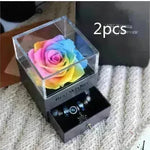 Eternal Flower Rose Jewelry Box for Birthday Presents Valentines Day Wedding Gift Box - EX-STOCK CANADA