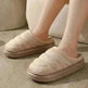 Fashion Solid Plush Slipper Winter Warm Indoor Floor Bedroom Home Slippers For Couple Thick-soled House Shoes Women Men - EX-STOCK CANADA
