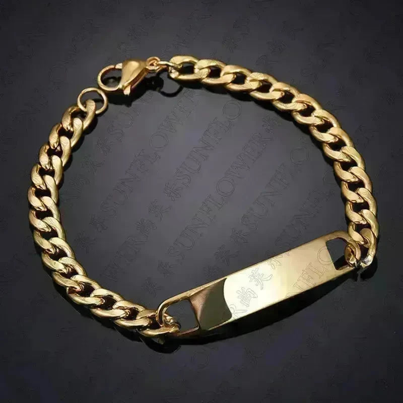 DIY Laser Engraved Stainless Steel Couple Bracelet Bracelet Jewelry - EX-STOCK CANADA