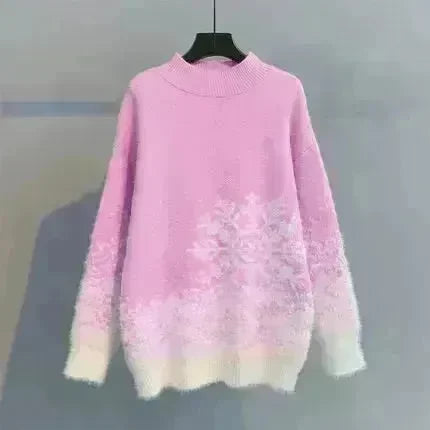 Ugly Christmas Knitted Women's Snowflake Sweater Top - EX-STOCK CANADA
