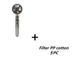 Propeller Driven Shower Head With Stop Button And Cotton Filter Turbocharged High Pressure Handheld Shower Nozzle - EX-STOCK CANADA