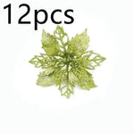 Glitter Artifical Christmas Flowers Christmas Tree Decorations For Home Fake Flowers Xmas Ornaments New Year Decor - EX-STOCK CANADA