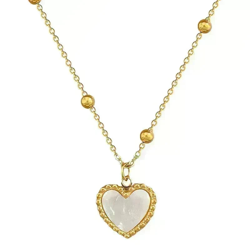 Heart-shape Love Necklace For Valentines Day Temperamental Personality Minimalist Stove Real Gold Necklace Female - EX-STOCK CANADA